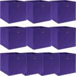 vidaXL Cutii depozitare, 10 buc. , violet, 32x32x32 cm, textil (288355)