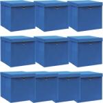 vidaXL Cutii depozitare cu capace 10 buc. albastru 32x32x32 cm, textil (288340)