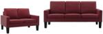 vidaXL Set de canapele, 2 piese, roșu vin, piele ecologică (3056679) Canapea