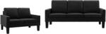 vidaXL Set de canapele, 2 piese, negru, piele ecologică (3056675) Canapea