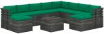 vidaXL Set mobilier grădină din paleți cu perne, 11 piese, lemn de pin (3062096)