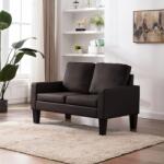 vidaXL Canapea cu 2 locuri, maro, piele ecologică (288754) Canapea