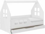 Wooden Toys Gyerekágy matraccal és ágyneműtartóval 160x80cm - Balos, Fehér