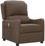 vidaXL Fotoliu de masaj cu ridicare, gri taupe, material textil (3093413)