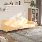 vidaXL Canapea extensibilă cu 2 locuri, crem, microfibră (340682) Canapea