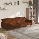 vidaXL Canapea extensibilă cu 2 locuri, maro, microfibră (340677) Canapea