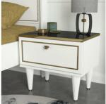 ASIR GROUP Éjjeliszekrény RAVENNA 47, 2x50 cm fehér/fekete/arany 804TRH3402 (AS0685)