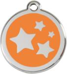 Red Dingo Rozsdamentes csillag mintás acél biléta narancssárga - dogshop