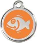 Red Dingo Rozsdamentes hal mintás acél biléta narancssárga - dogshop