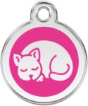 Red Dingo Rozsdamentes cica mintás acél biléta hot pink
