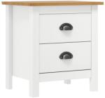 vidaXL Noptieră Hill, alb, 46x35x49, 5 cm, lemn masiv de pin (288906)