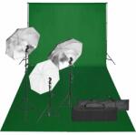 vidaXL fotóstúdió-felszerelés lámpákkal és háttérrel (3094712)