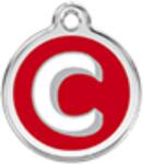 Red Dingo Rozsdamentes C betű mintás acél biléta - dogshop