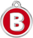 Red Dingo Rozsdamentes B betű mintás acél biléta - dogshop