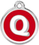 Red Dingo Rozsdamentes Q betű mintás acél biléta - dogshop
