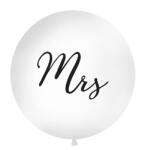 PartyDeco Кръгъл латексов джъмбо балон - Mrs 1 м