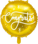 PartyDeco Балон от фолио Congrats - златист