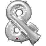 Amscan Мини фолиев балон символ & сребърен 33см