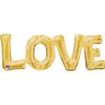 Amscan Златен фолиев балон - Love 63 x 22 см
