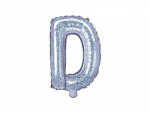 PartyDeco Балон от фолио Mini - Буква D 35см холографичен
