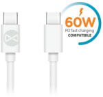 Forever kábel - Type-C (USB-C) / Type-C (USB-C) fehér kábel, 1m, 3A